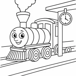 Trem para imprimir e colorir