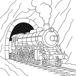 Trem para imprimir e colorir
