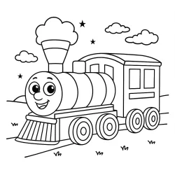 Trem para imprimir e colorir