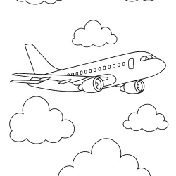 Avião para imprimir e colorir