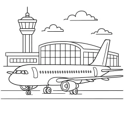 Avião para imprimir e colorir
