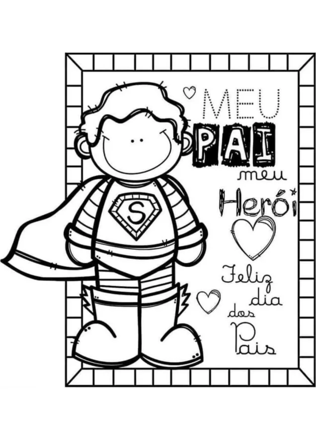 Dia dos pais para imprimir e colorir