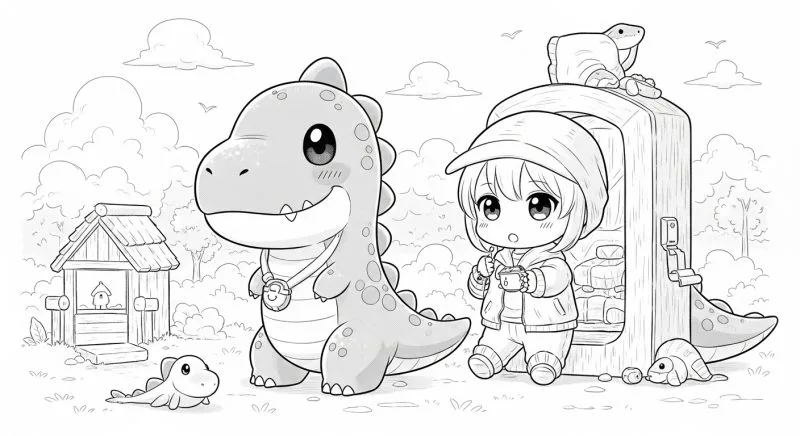 Dinossauro para imprimir e colorir
