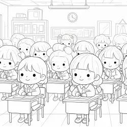 Escola para imprimir e colorir