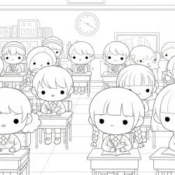 Escola para imprimir e colorir