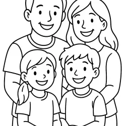 Família para imprimir e colorir