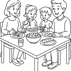 Família para imprimir e colorir