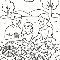 Família para imprimir e colorir