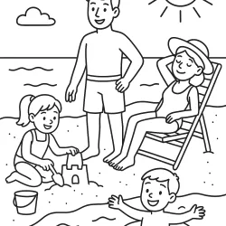 Família para imprimir e colorir
