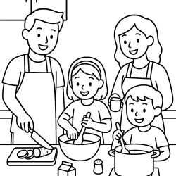 Família para imprimir e colorir