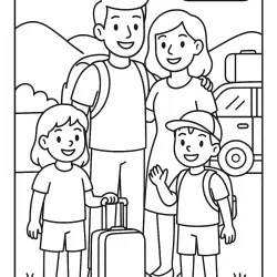 Família para imprimir e colorir