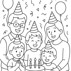 Família para imprimir e colorir
