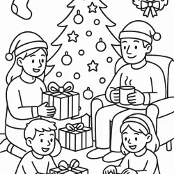 Família para imprimir e colorir