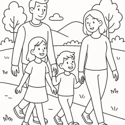 Família para imprimir e colorir