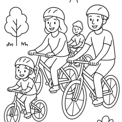 Família para imprimir e colorir