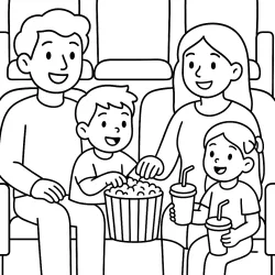 Família para imprimir e colorir