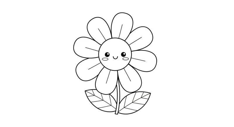 Flor para imprimir e colorir