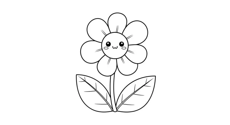 Flor para imprimir e colorir