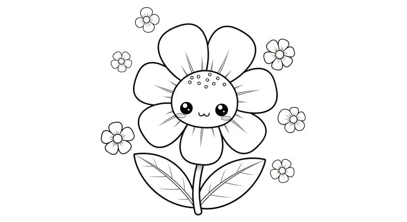 Flor para imprimir e colorir