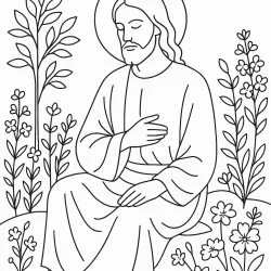 Jesus para imprimir e colorir