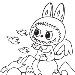Labubu para imprimir e colorir