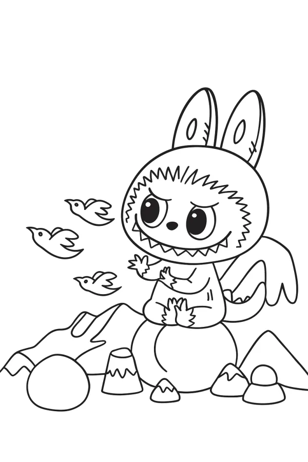 Labubu para imprimir e colorir