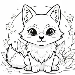 Lobo para imprimir e colorir