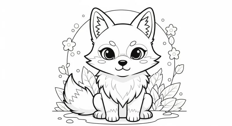 Lobo para imprimir e colorir