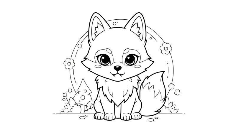 Lobo para imprimir e colorir