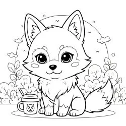 Lobo para imprimir e colorir