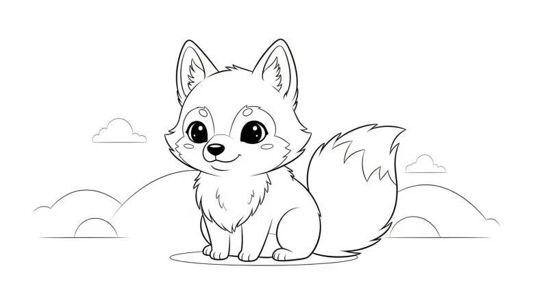 Lobo para imprimir e colorir