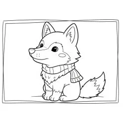Lobo para imprimir e colorir