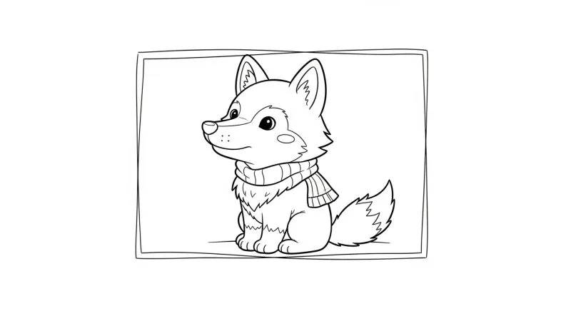 Lobo para imprimir e colorir