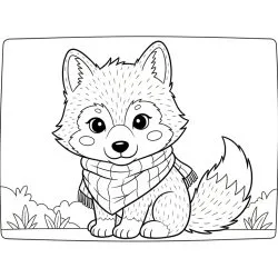 Lobo para imprimir e colorir