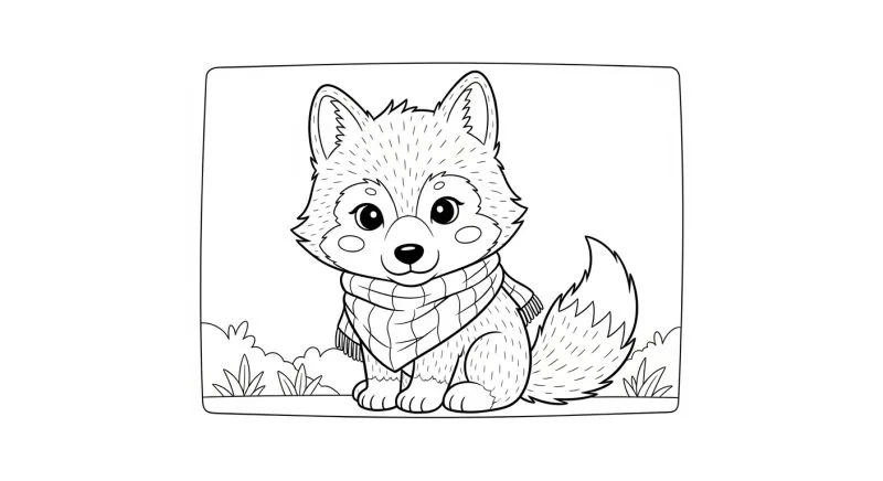 Lobo para imprimir e colorir