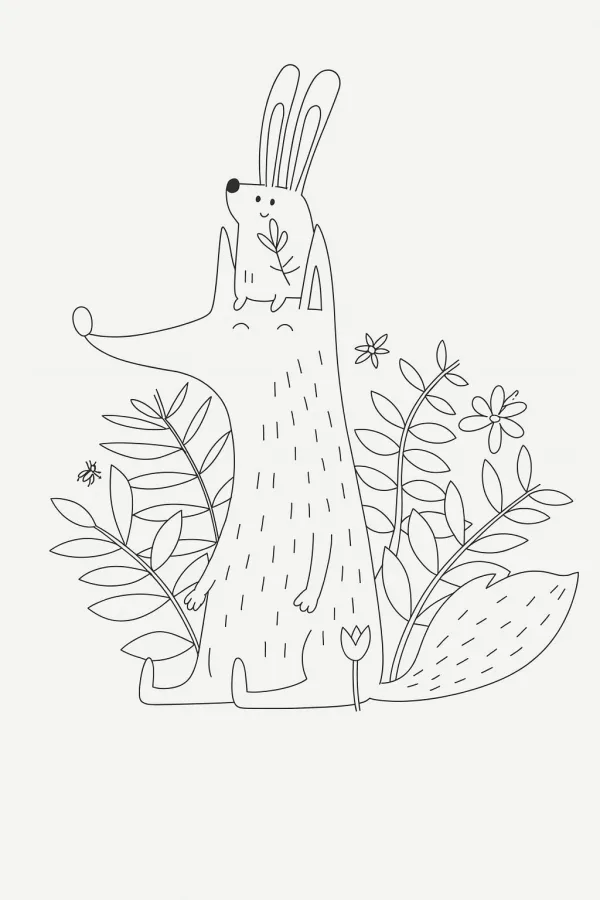 Lobo para imprimir e colorir