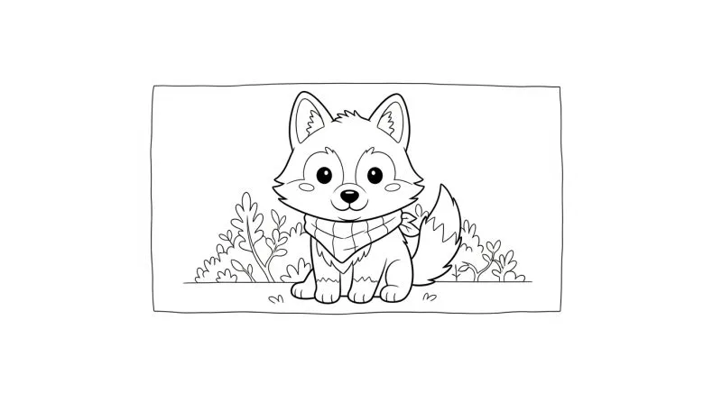 Lobo para imprimir e colorir