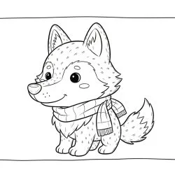 Lobo para imprimir e colorir