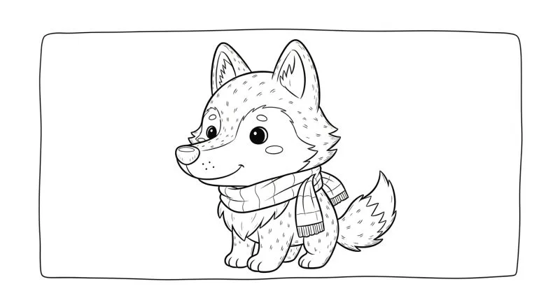 Lobo para imprimir e colorir