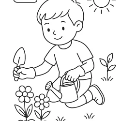 Menino para imprimir e colorir