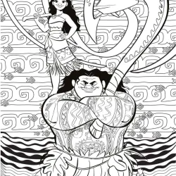 Moana para imprimir e colorir