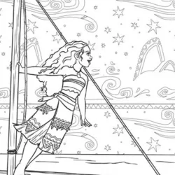 Moana para imprimir e colorir