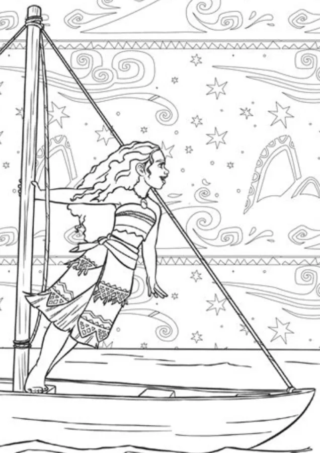 Moana para imprimir e colorir