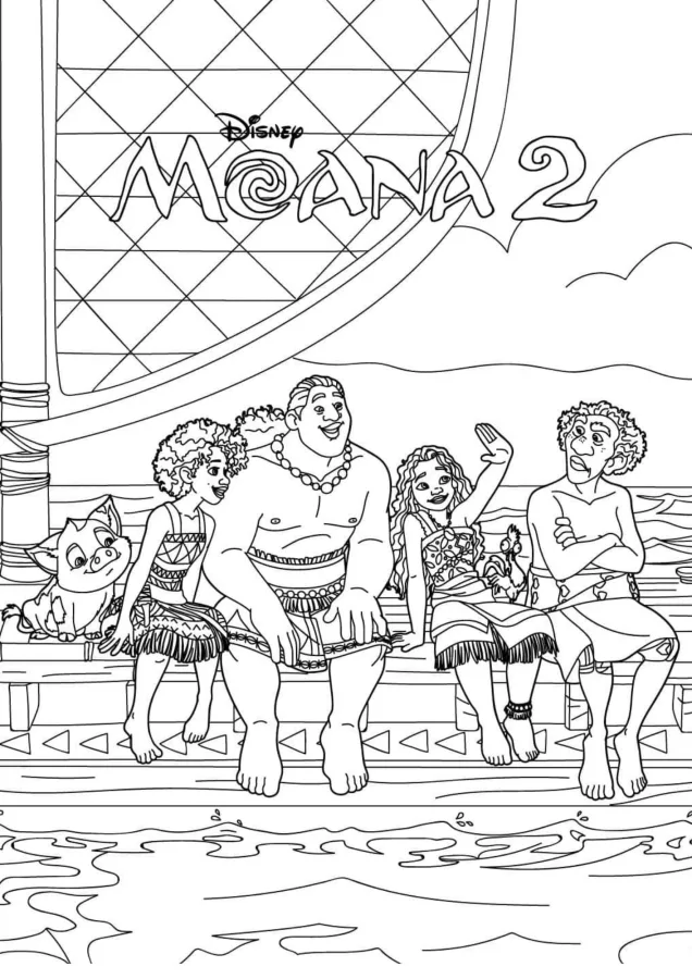 Moana para imprimir e colorir