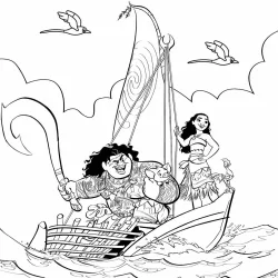 Moana para imprimir e colorir