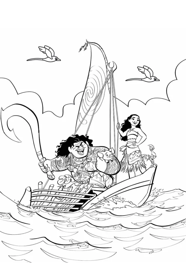 Moana para imprimir e colorir