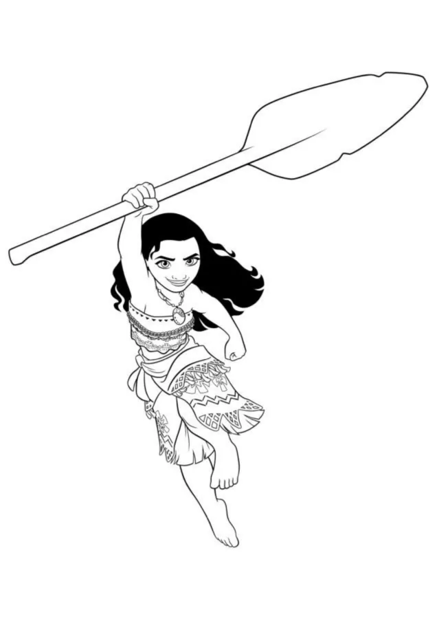 Moana para imprimir e colorir