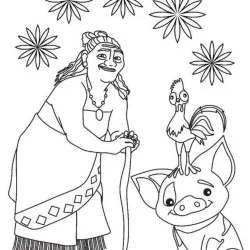 Moana para imprimir e colorir