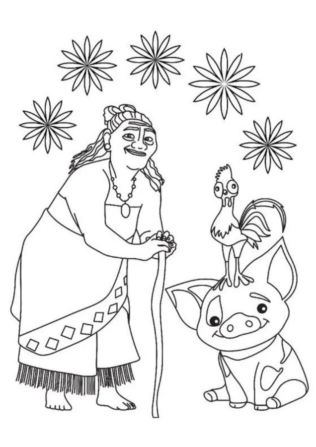 Moana para imprimir e colorir