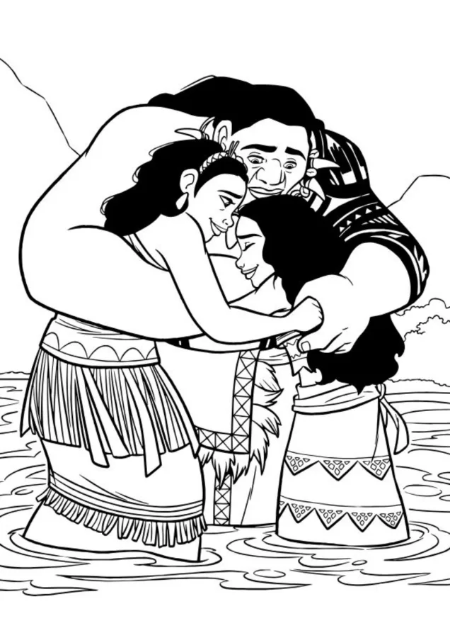 Moana para imprimir e colorir